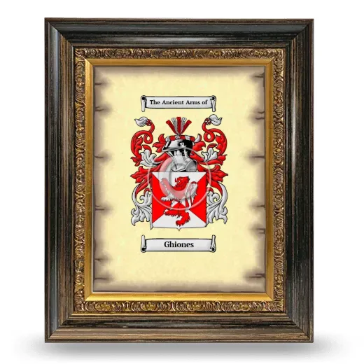 Ghiones Coat of Arms Framed - Heirloom