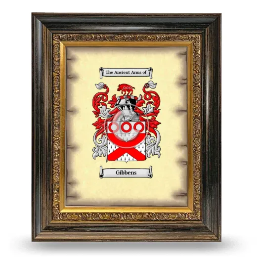 Gibbens Coat of Arms Framed - Heirloom