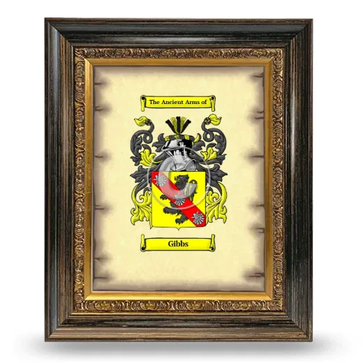 Gibbs Coat of Arms Framed - Heirloom