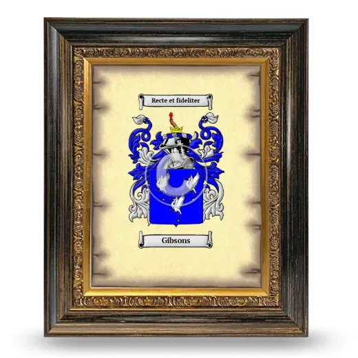 Gibsons Coat of Arms Framed - Heirloom