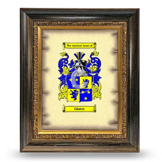 Ginter Coat of Arms Framed - Heirloom