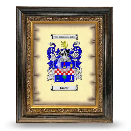 Ginter Coat of Arms Framed - Heirloom