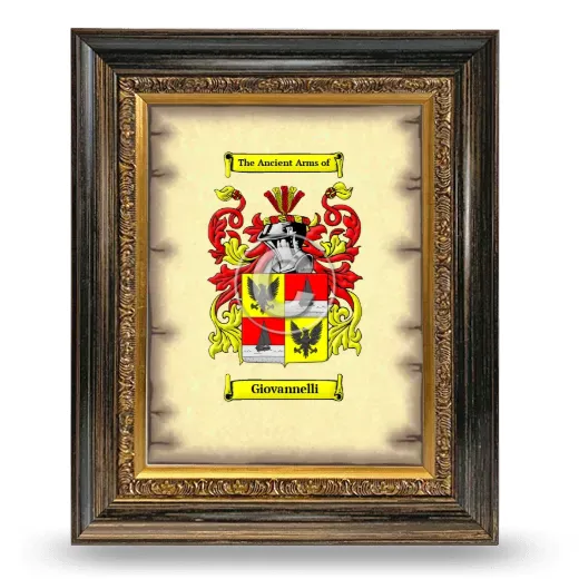 Giovannelli Coat of Arms Framed - Heirloom