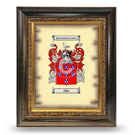 Giss Coat of Arms Framed - Heirloom