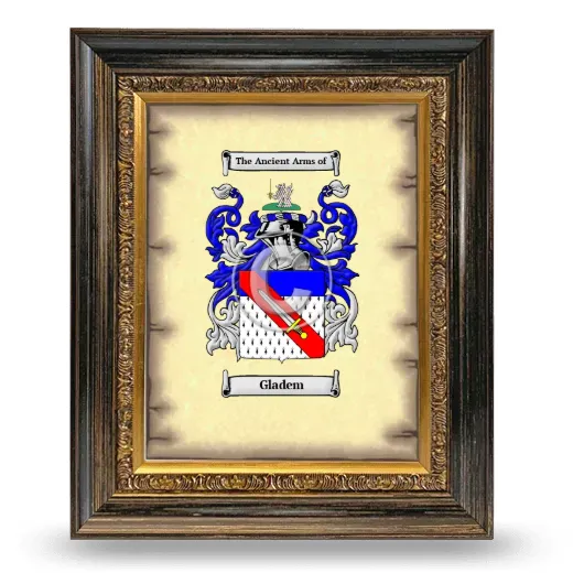 Gladem Coat of Arms Framed - Heirloom