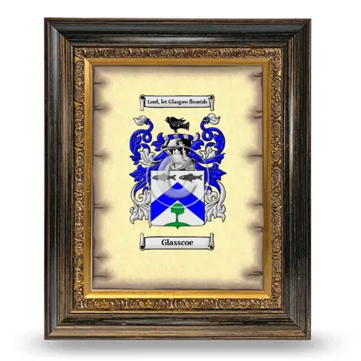 Glasscoe Coat of Arms Framed - Heirloom