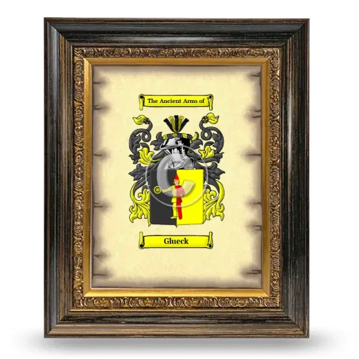 Glueck Coat of Arms Framed - Heirloom