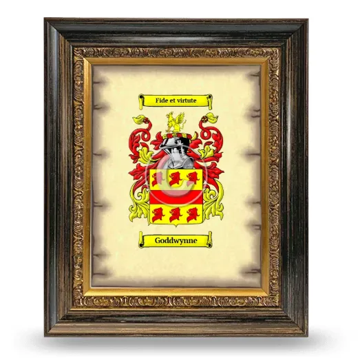 Goddwynne Coat of Arms Framed - Heirloom