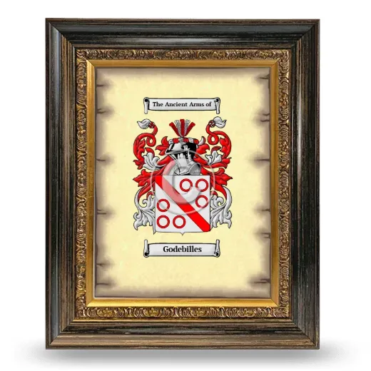 Godebilles Coat of Arms Framed - Heirloom