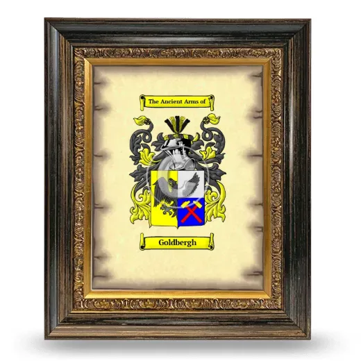 Goldbergh Coat of Arms Framed - Heirloom