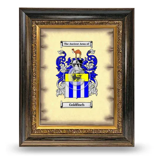 Goldfinch Coat of Arms Framed - Heirloom