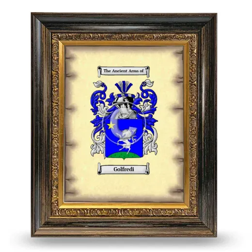 Golfredi Coat of Arms Framed - Heirloom