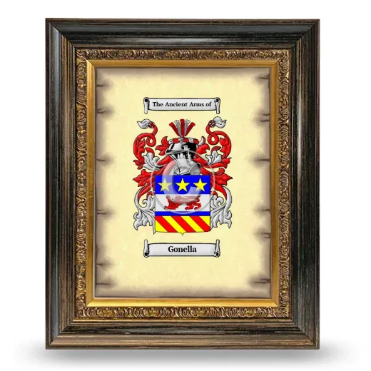 Gonella Coat of Arms Framed - Heirloom