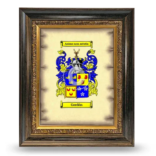Gordón Coat of Arms Framed - Heirloom