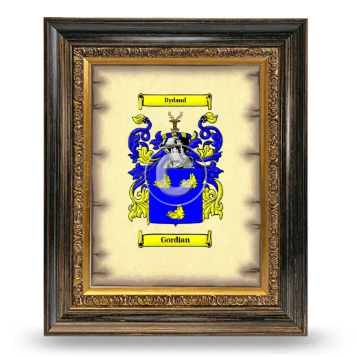 Gordian Coat of Arms Framed - Heirloom