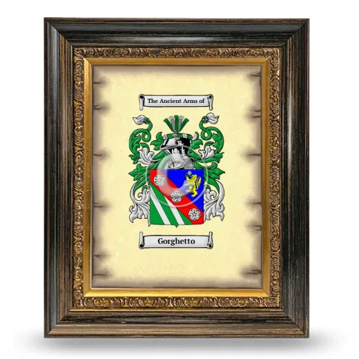 Gorghetto Coat of Arms Framed - Heirloom