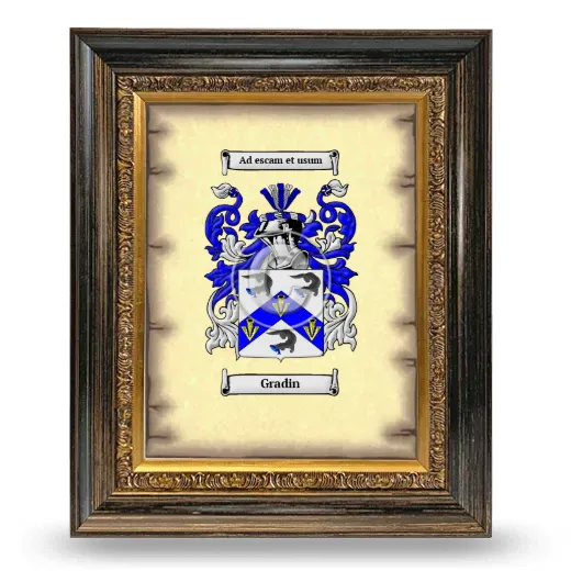 Gradin Coat of Arms Framed - Heirloom