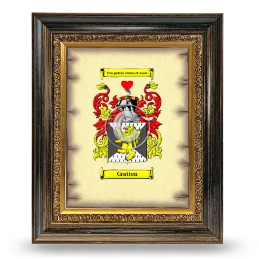 Gratten Coat of Arms Framed - Heirloom