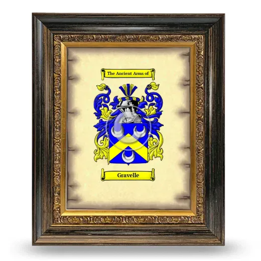 Gravelle Coat of Arms Framed - Heirloom