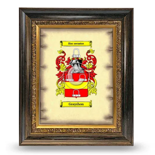 Grayshon Coat of Arms Framed - Heirloom
