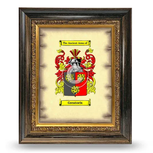 Greatorix Coat of Arms Framed - Heirloom