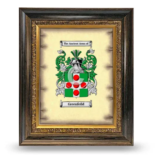 Greenfeild Coat of Arms Framed - Heirloom