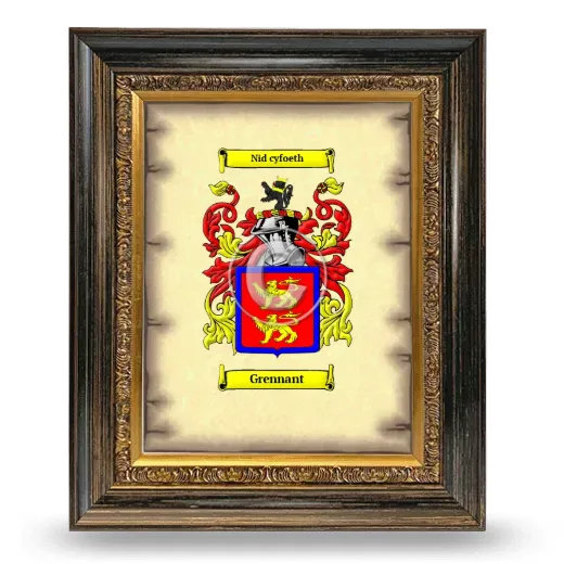Grennant Coat of Arms Framed - Heirloom