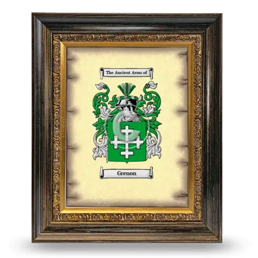 Grenon Coat of Arms Framed - Heirloom
