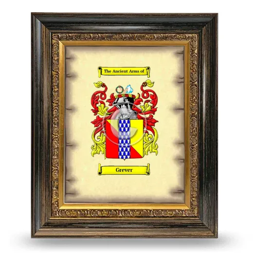 Grever Coat of Arms Framed - Heirloom