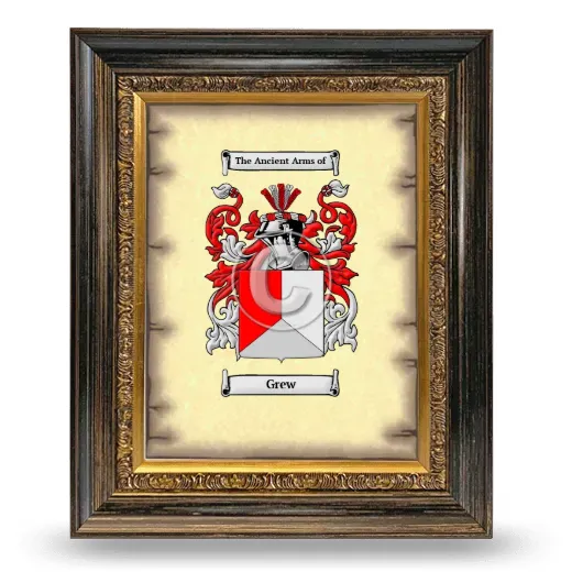 Grew Coat of Arms Framed - Heirloom