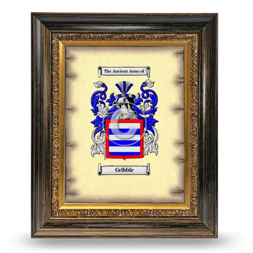 Gribble Coat of Arms Framed - Heirloom