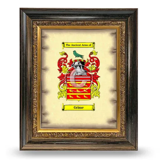 Grime Coat of Arms Framed - Heirloom