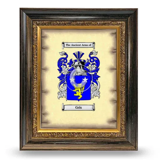 Gris Coat of Arms Framed - Heirloom