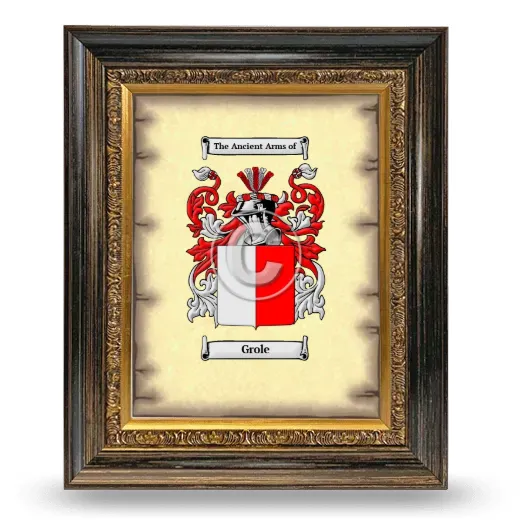 Grole Coat of Arms Framed - Heirloom