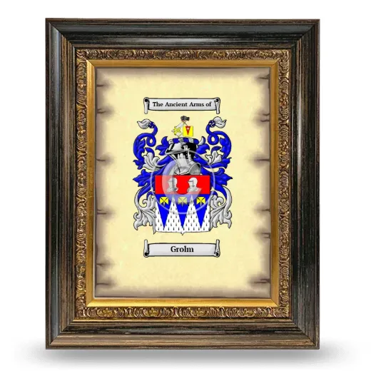 Grolm Coat of Arms Framed - Heirloom