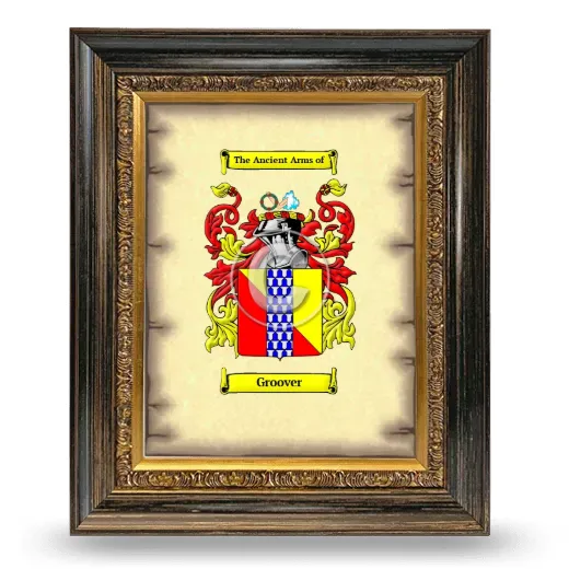 Groover Coat of Arms Framed - Heirloom