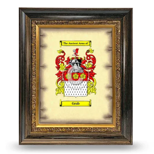 Grub Coat of Arms Framed - Heirloom