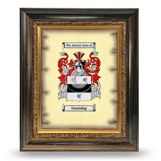 Gruening Coat of Arms Framed - Heirloom
