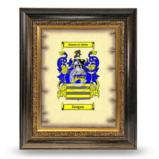Grugan Coat of Arms Framed - Heirloom