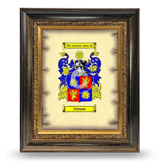 Grymm Coat of Arms Framed - Heirloom