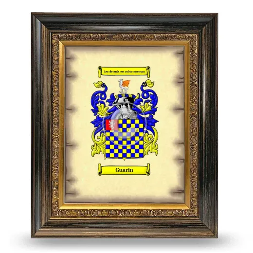 Guarin Coat of Arms Framed - Heirloom