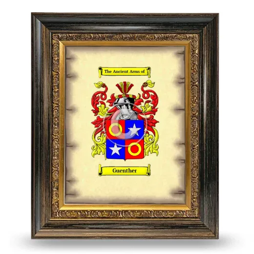 Guenther Coat of Arms Framed - Heirloom