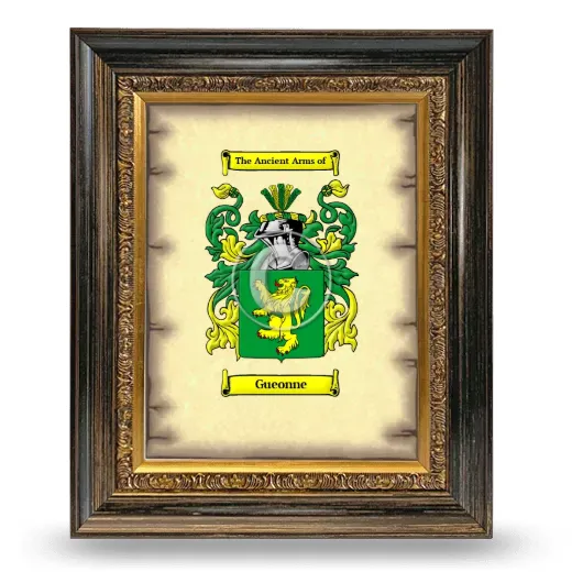 Gueonne Coat of Arms Framed - Heirloom