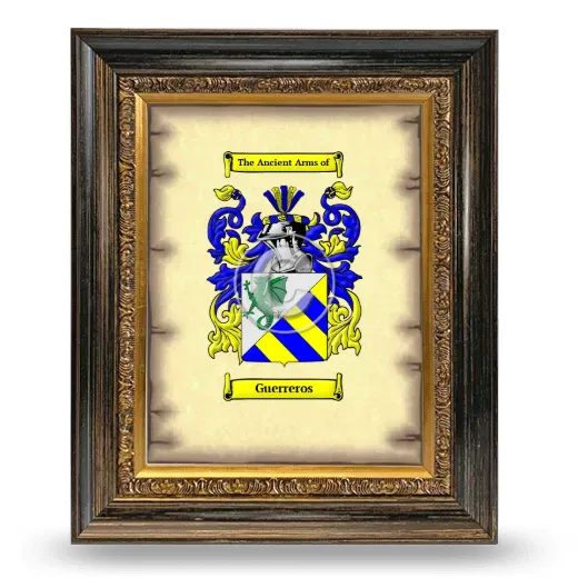 Guerreros Coat of Arms Framed - Heirloom