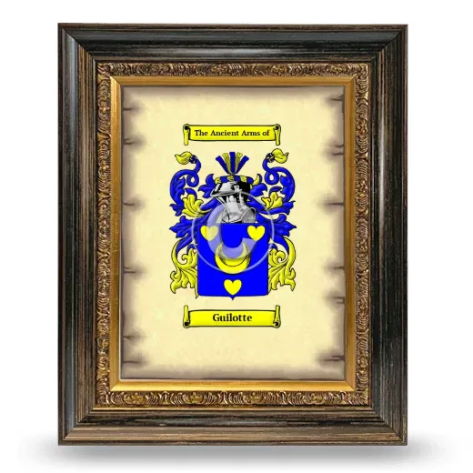 Guilotte Coat of Arms Framed - Heirloom