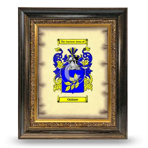 Guinne Coat of Arms Framed - Heirloom