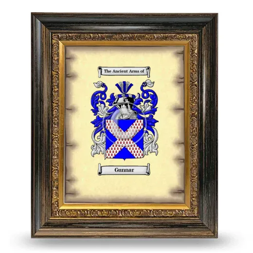 Gunnar Coat of Arms Framed - Heirloom