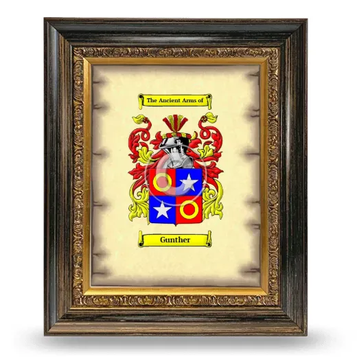 Gunther Coat of Arms Framed - Heirloom