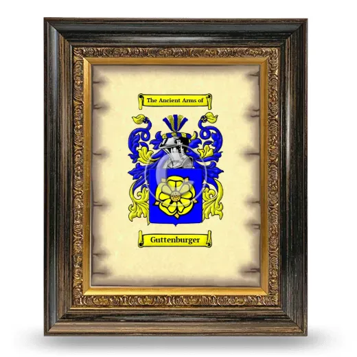 Guttenburger Coat of Arms Framed - Heirloom