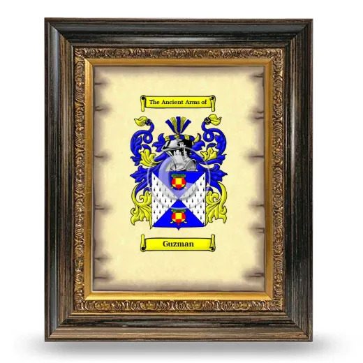 Guzman Coat of Arms Framed - Heirloom
